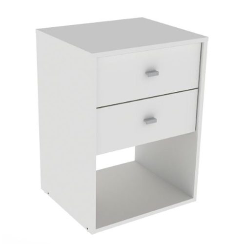 Mesa De Luz Linea 2 Cajones Linea Milenial Color Blanco Mate Mosconi